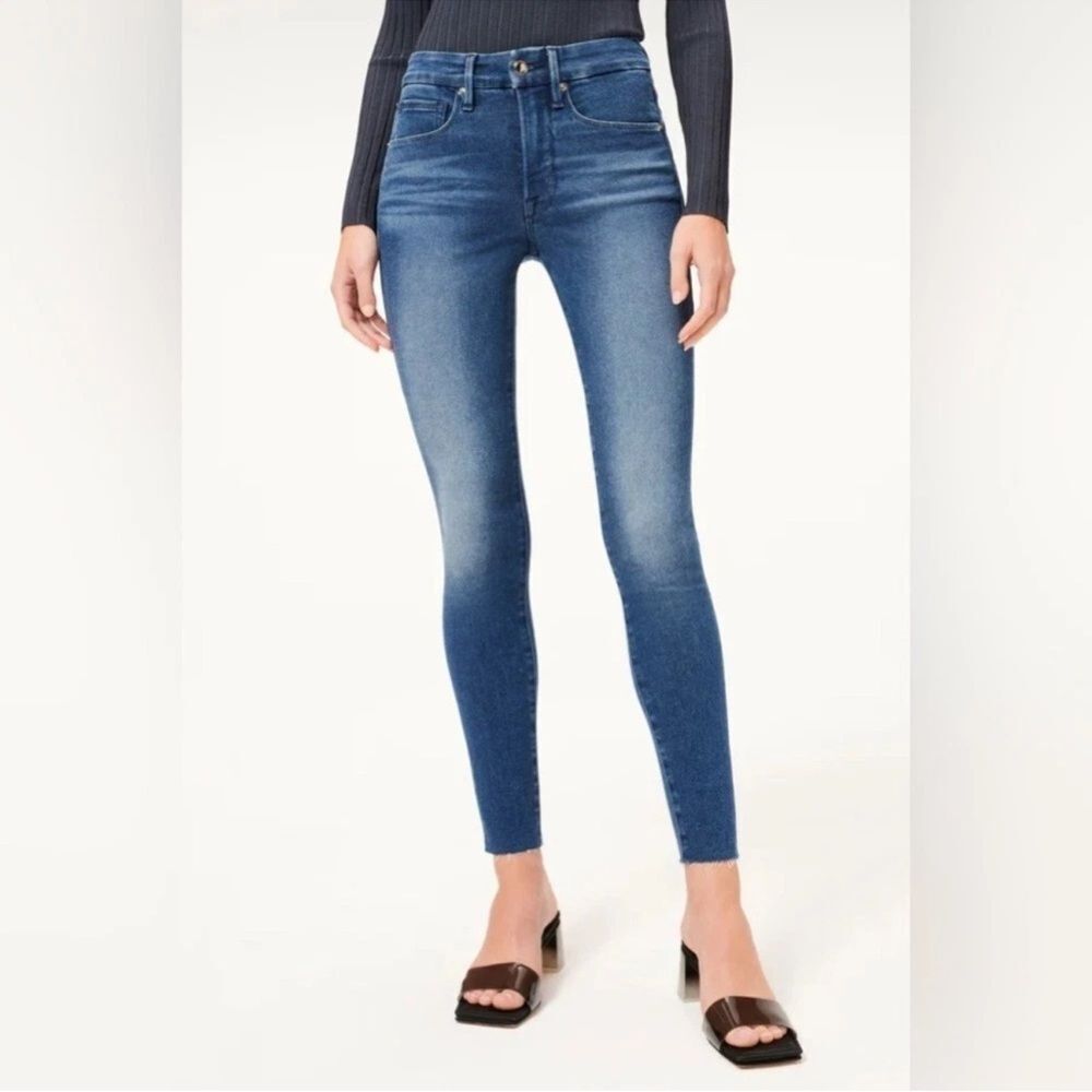 GOOD AMERICAN GOOD WAIST SKINNY JEANS SIZE 12/31 BLUE867